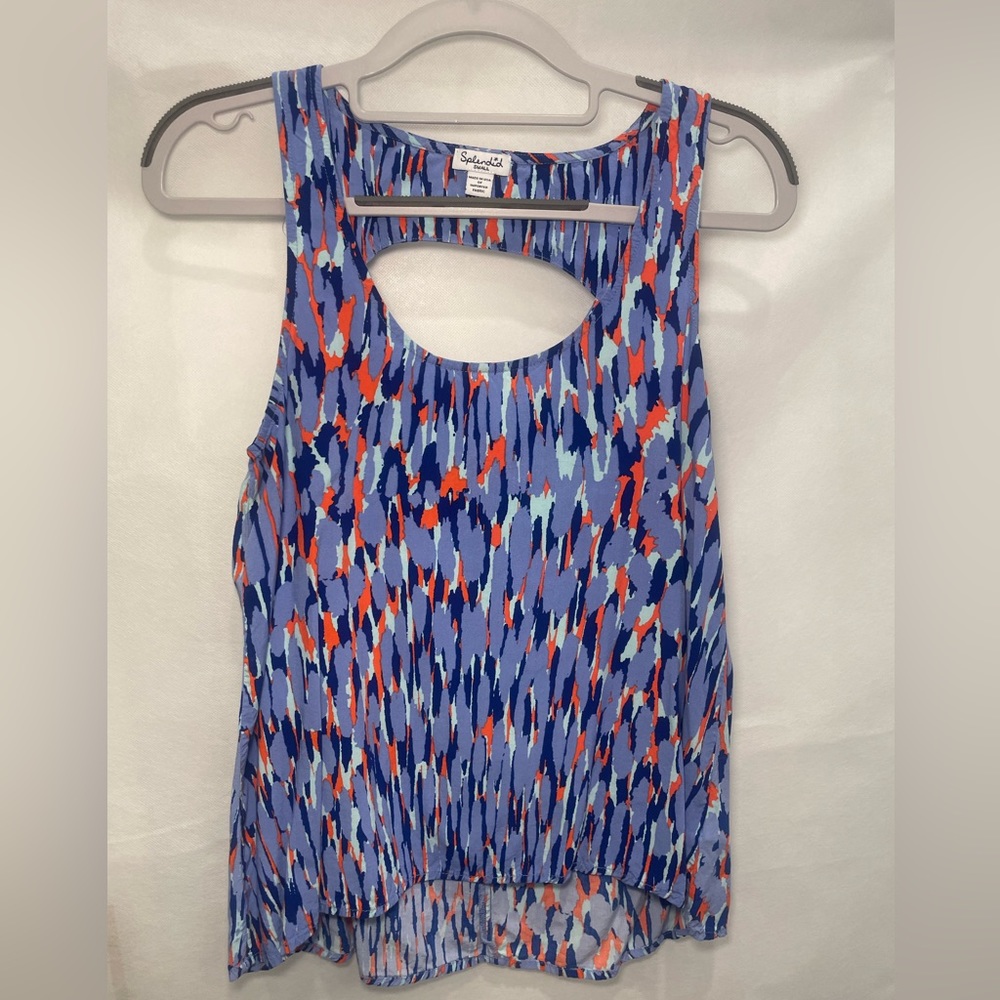 Splendid Blue Waterfall print tank top